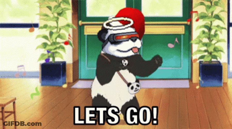 Let's Go Anime Panda GIF