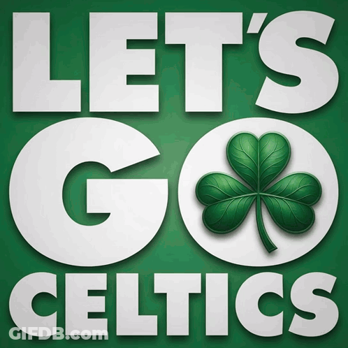 Let's Go Celtics Poster With Clover GIF