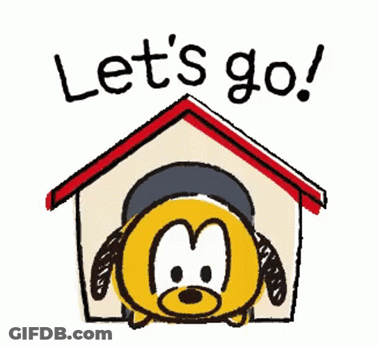 Let's Go  Cute Dog Cartoon GIF