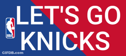 Let's Go Knicks Sign Red Blue GIF