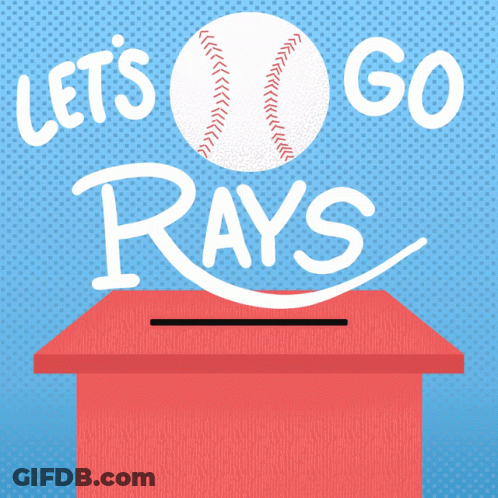 Let's Go Rays Sign With Baseball GIF