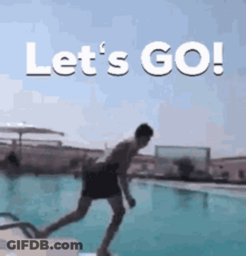 Let's Go Swim Jump Pool GIF