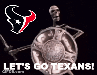 Let's Go Texans Skeleton Shield Poster GIF