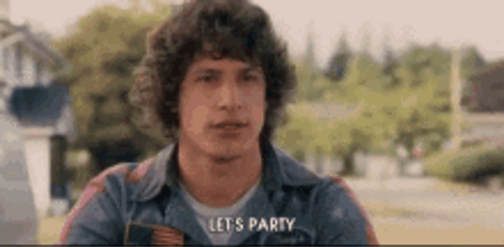 Let's Party Enthusiastic Andy Samberg GIF