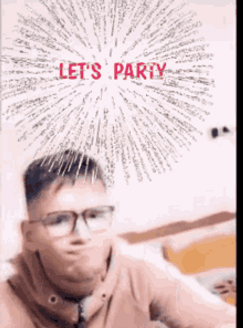 Let's Party Euphoric Guy Shaking Head GIF