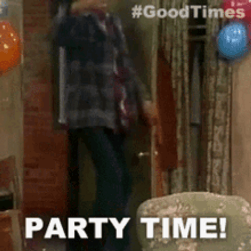 Let's Party Excited JJ Evans Good Times GIF