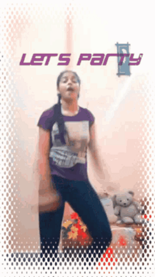 Let's Party Girl Dancing Cheerfully GIF
