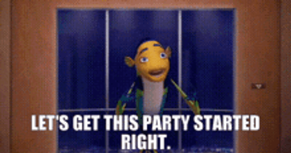 Let's Party Oscar Shark Tale Entering Room GIF