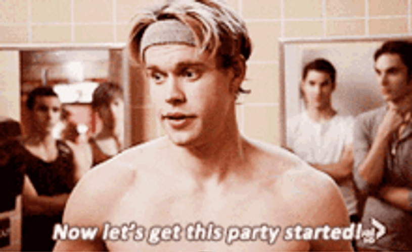 Let's Party Smiling Sam Evans Glee GIF