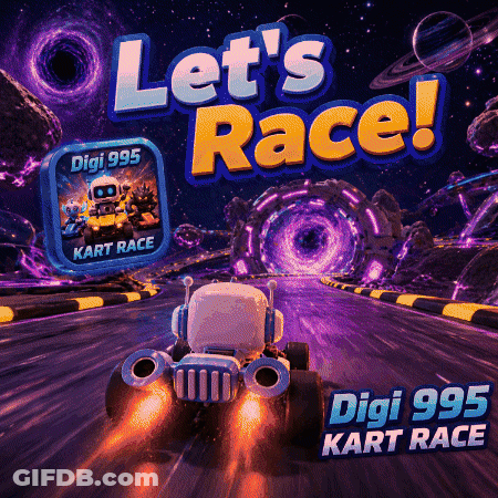 Let's Race Poster With Car GIF