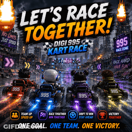 Let's Race Together Video Game Advertisement GIF