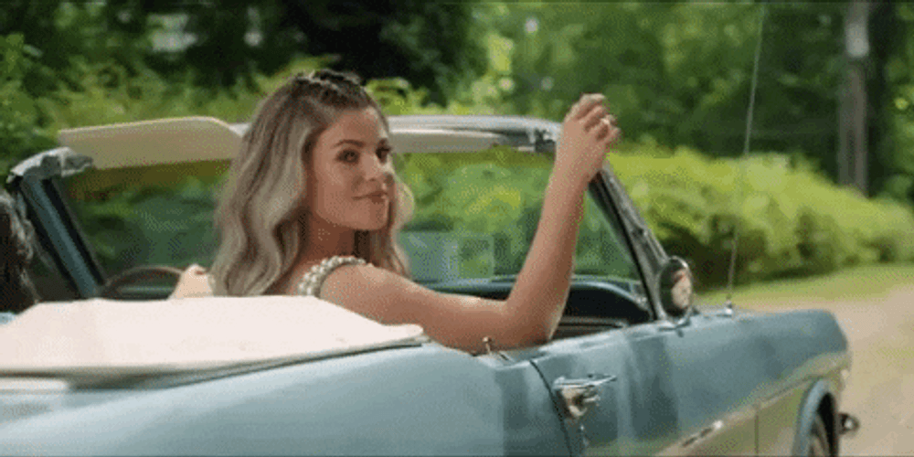 Let's Ride Woman Driving A Car GIF