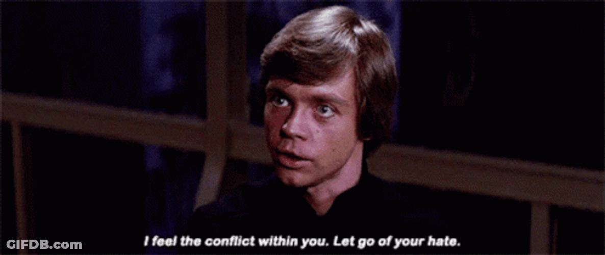 Let The Hate Flow Through You Luke Skywalker GIF