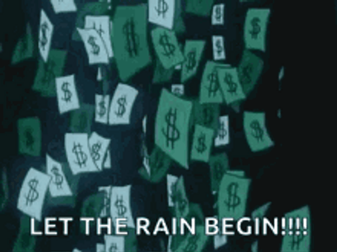 Let The Rain Begin Raining Money Cash Dollar GIF