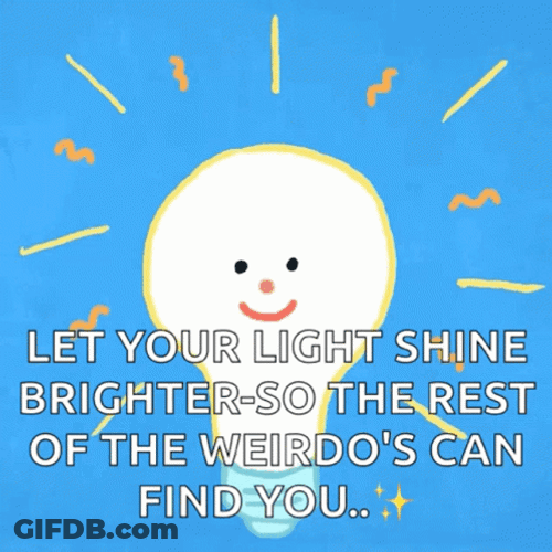 Let There Be Light Smiling Cartoon Bulb GIF