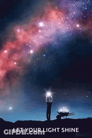 Let Your Light Shine Poster Man Holding Light GIF
