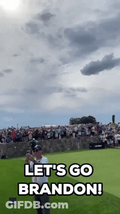 Let’s Go Brandon Golf Audience Chant GIF