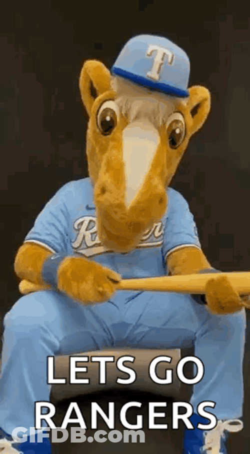Lets Go Texas Rangers Mascot GIF