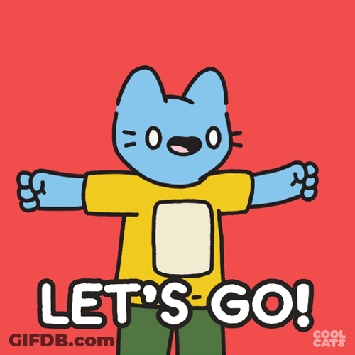 Lets Goooo Buff Blue Cat GIF