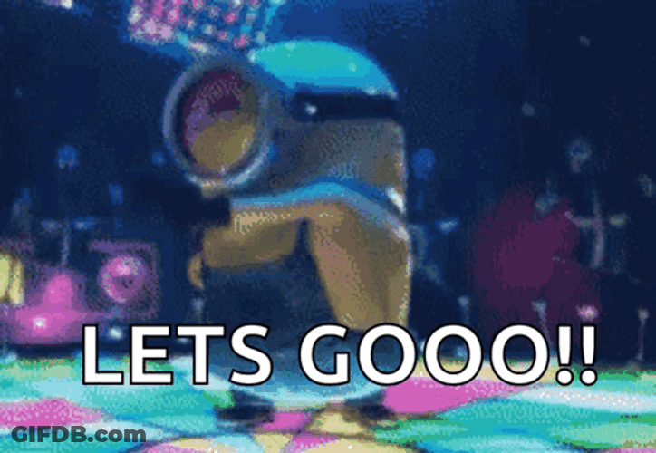 Lets Goooo Dancing Minion GIF