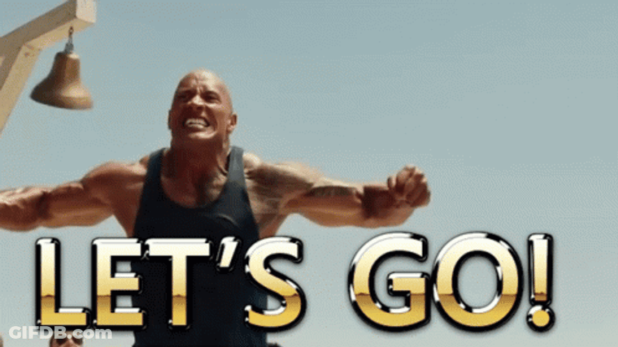 Lets Goooo The Rock Flexing Muscles GIF