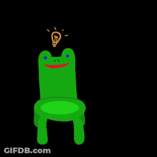 Lets Jump Cute Frog Chair GIF