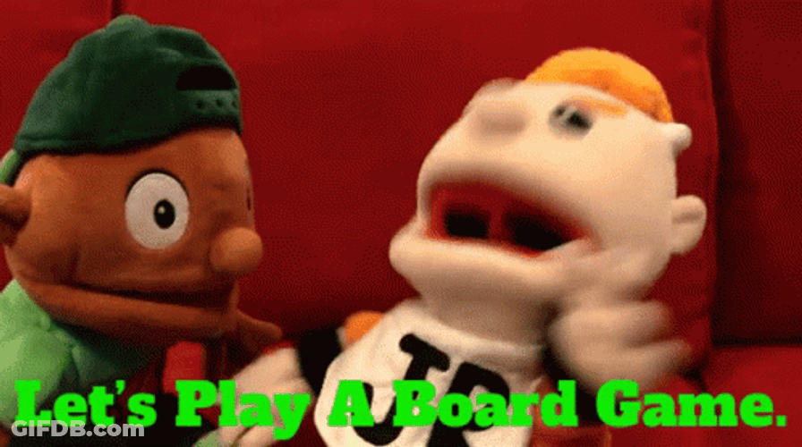 Lets Play A Game Puppets Board Game GIF