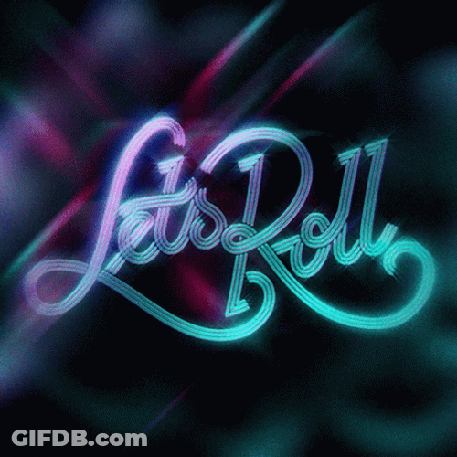 Lets Roll Sparkling Text GIF