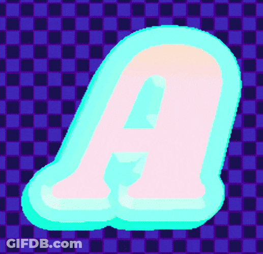 Letter A Bright Neon Animation GIF
