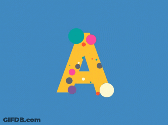 Letter A Chain Reaction Animation GIF