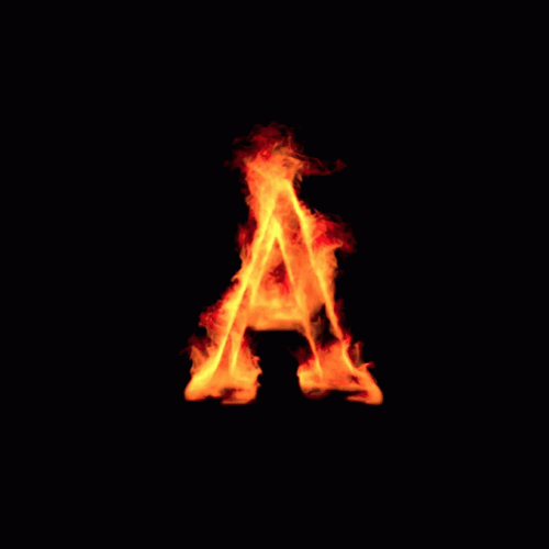 Letter A Fiery Animation GIF