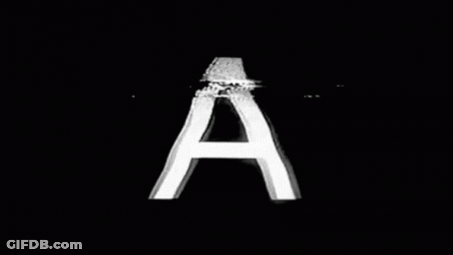 Letter A Glitching Animation GIF