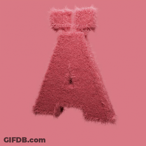 Letter A Made Of Pink Furry Material GIF
