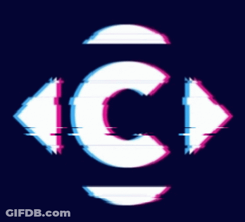 Letter C Pink Green Arrows Dark Background GIF