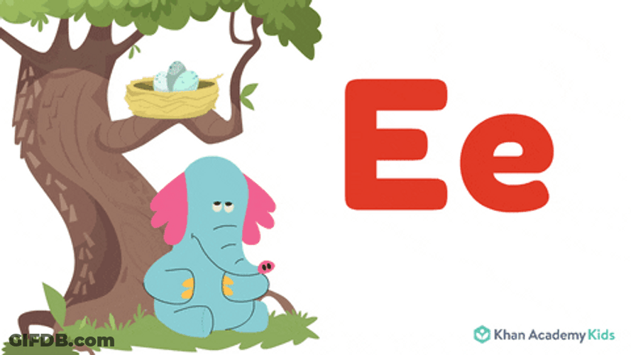 Letter E Elephant GIF