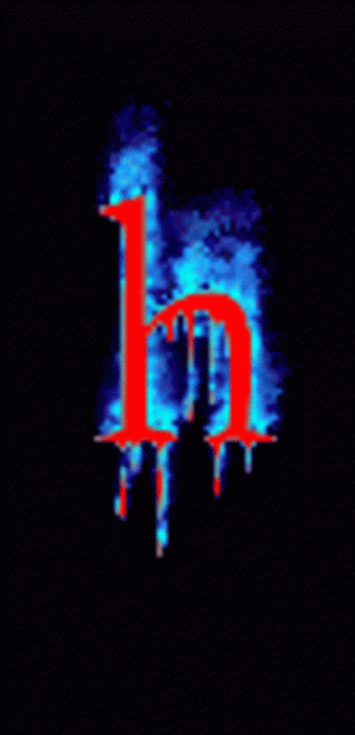 Letter H On Blue Fire GIF