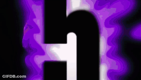 Letter H Surrounded By Purple Smoke GIF