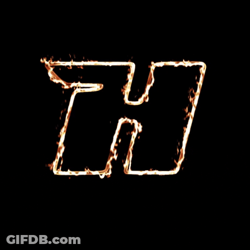 Letter H With Small Fire GIF