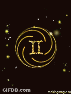 Letter II Surrounded By Circle Of Stars GIF