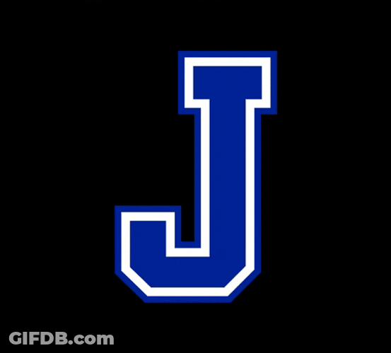 Letter J Blue Text GIF