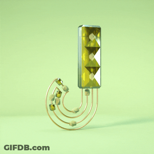 Letter J Shining Stone GIF
