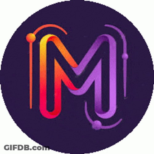 Letter M Purple And Orange GIF