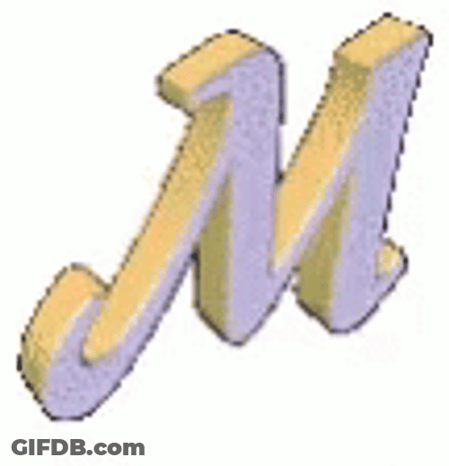 Letter M Rotating Nonstop GIF