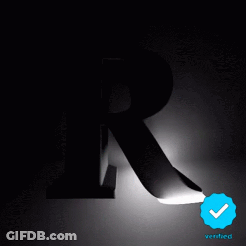 Letter R Lit Up In Dark GIF