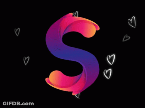 Letter S Surrounded By Hearts GIF