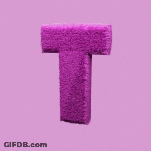 Letter T Made Of Purple Fur On Purple Background GIF