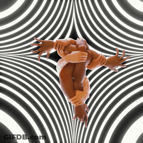 Letter T Made Up Of Arms GIF