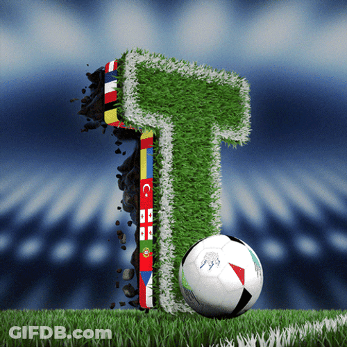 Letter T Playing With Soccer Ball GIF