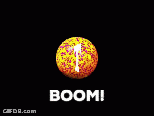 Letter T Surrounded By Fireworks Boom GIF