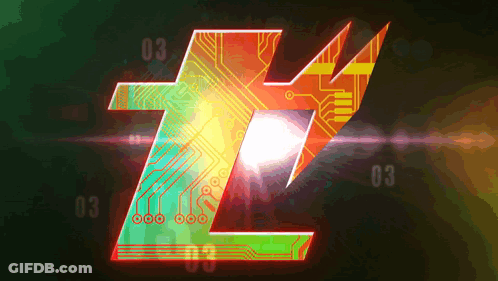 Letter T Surrounded By Glowing Circuit Board GIF